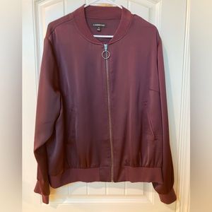 Plus Size Satin Look Bomber Jacket